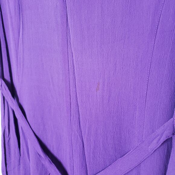 Vintage Purple Rayon Short Sleeve Maxi Dress Flowy Cottage Core Size 8P - Picture 4 of 10